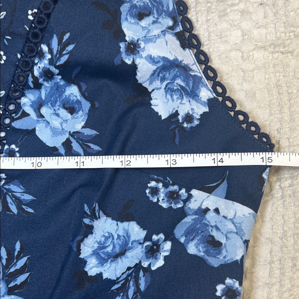 Kate Spade Navy Blue Floral Mini Dress size 4 - Picture 7 of 13